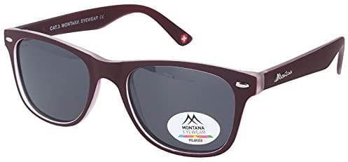 Montana Eyewear Polarisierende MP10E Sonnenbrille aus hochwertigem Kunststoff in Bordeaux - Grau