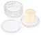 SUMTree 5 PSC Transparent Glass Candle Plate with Beads Rim Cup Crystal Cup Mat for Pillar Candle Clear Plate Home Décor for Wedding Party Dinner Event Centerpiece Home Decor, 3.5 Dia
