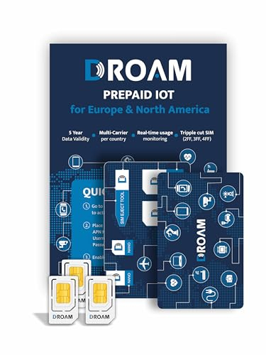 DROAM 3 x Prepaid-Daten-SIM für Europa und Nordamerika – Multicarrier 1 GB