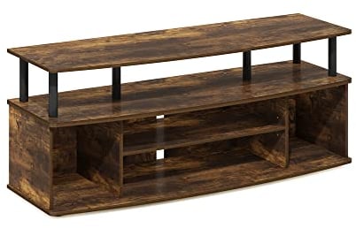 Furinno JAYA Großes Entertainment-Center für bis zu 55-Zoll-Fernseher, Bernsteinkiefer/Schwarz