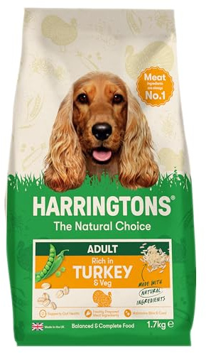 Harringtons Complete Dry Adult Dog Food Turkey & Veg 1.7kg (Pack of 4) | Made with High Quality & All Natural Ingredients - Freshly Prepared Meat Ingredients - Supports Gut Health