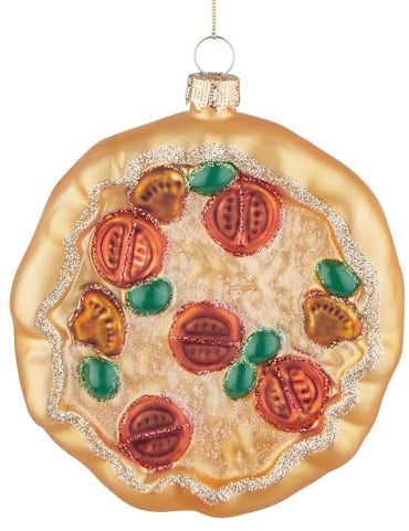 BUTLERS Weihnachtskugel Pizza Hang ON | Christbaumkugel Glas, Weihnachtsbaumschmuck lustig, kreative Baumschmuck für Weihnachten, Weihnachtsdeko für Girlande & Weihnachtsbaum Deko