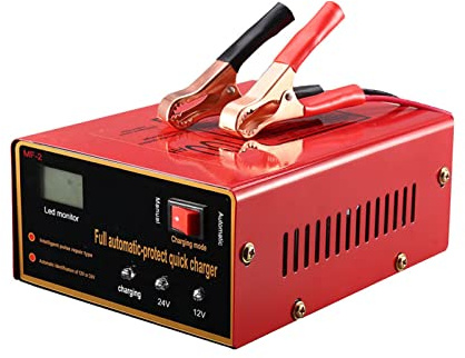 Chargeur Batterie Voitures 12V/24V, 10A Auto Chargeur De Batterie Chargeur D'impulsions, Intelligent Et Automatisé Chargeur Batterie Moto Doté De Multiples Protection Pour Moto Bateau Et Coffre
