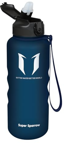 Super Sparrow Gourde Avec Paille - Bouteille - 1.5L - sans BPA Tritan - Anti-fuite Reutilisable pour salle de l'école,Sport