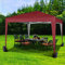 3x3m Pavillon, Gartenpavillon, Falt-Pavillon Pop-Up wasserdicht für den Außenbereich, Garten, Festzelt, Überdachung (Rot)