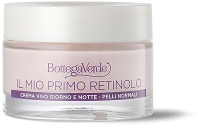 Bottega Verde Mein erstes Retinol, Gesichtscreme für Tag und Nacht, 50 ml, erste Falten, mit Pro-Retinol, Hyaluronsäure, hyperfermentierten Karotten-Extrakten und rotem Ginseng, für normale Haut