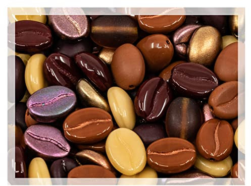 40+ Glas Kaffeebohnen Perlen (25 g = 25 g) Tschechische Republik, 0,43 Zoll (11 mm) Mix für Schmuckherstellung Dekorationen