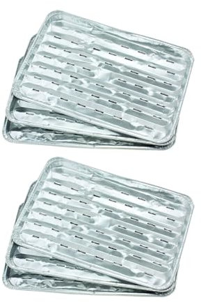Fackelmann 9985450 Lot de 10 barquettes en aluminium, barquette alu, lot de barquettes, Aluminium, Argenté, 34,5 x 23 x 2 cm