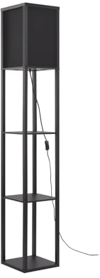 Lindby Lampadaire Birta (Moderne) en Noir Bois e. a. pour Salon & Salle à manger (1 lampe,à E27), Sur Pied, Lampe a de Sol