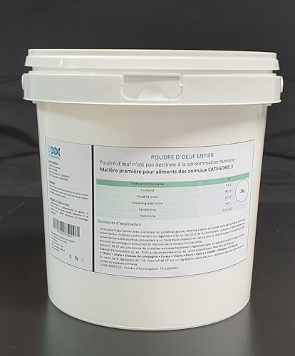5 KG de Poudre d’œuf Entier pour Alimentation Animale - Teneur en protéines Accrue 65%