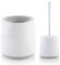 Minky Bathroom Bundle with Waste Bin and Toilet Brush & Holder, 8L Capacity Oval-Shaped Bin with Removable Lid, Toilet Brush Set with Silicon Brush Head & Stainless Steel Handle, Made in The UK