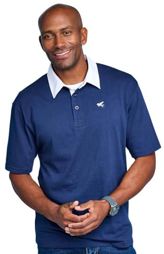Pegasus Men's Classic Short Sleeve Rugby Top Modern Style for Casual Comfort Navy XL