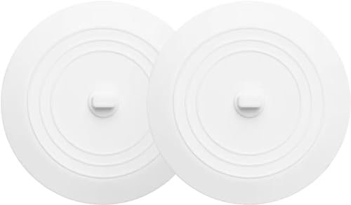 tifanso Universal Bath Stopper, Silicon Drain Stopper for Kitchen Sink & Basin, Bathtub and Bathroom Plug, 6inches (2*White)