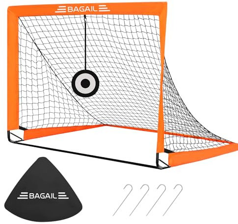 BAGAIL Football Goal, Pop up rete da calcio con obiettivo obiettivo, picchetti di terra e borsa portatile da trasporto, facile da montare, ideale per l'allenamento del giardino e partite ricreative