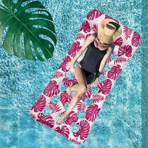 May Huang Bouée Piscine, Flotteur Piscine 4 en 1, Flottantes Hamac Gonflable, Hamac d’Eau Plage Portable, pour Plage, Partie, Vacances