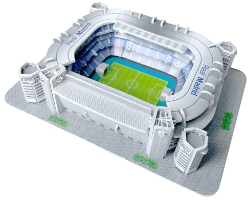 Habarri Mini Santiago Bernabeu Stadium Puzzle 3D - Komplettset 3D Puzzle-Stadion - Kleines 3D Fußballstadion für Kinder und Erwachsene - Mini Fußballstadion Modell - Modellbau - 41 Elemente