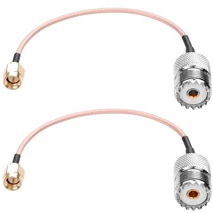 YAODHAOD Câble d'extension UHF femelle SO-239 vers SMA mâle RG316 à faible perte pour applications RF, radio CB, talkie-walkie (2 pièces)