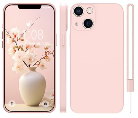 KPPIT for iPhone 15 Case Silicone,Shockproof Cover with Microfiber Lining 6.1 inch,Silky-Soft Touch Full-Body Protective iPhone 15 Phone Case(Pink)