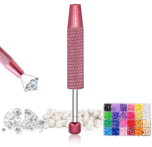 Piercing Ball Grabber, Piercing Changing Tool, Jewelry Tweezer with 4 Claws Ideal for Beading, Watch and Eyeglass Repair, Diamond Gems Prong Catcher (Pink)