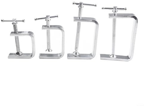 2Pcs C Clamp, 50 100Mm Clamping Range, C-Clamp For Woodworking Mini Clamps Small C-Clamp G Clamp Small Desk Clamp(0-50MM)