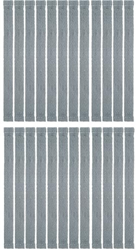 Handtuchaufhänger zum Annähen, 24 Stück, 150 x 12 mm Schlaufen, in Grau, aus Baumwolle, umgeschlagene und vernähte Enden, Aufhänger Halter Set für Geschirrhandtuch, Handtuch, Lappen, Deko, Camping