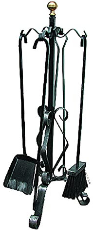 Crisalide® Set Attrezzi Camino in Ferro Battuto, 4 Pezzi - Elegante e Robusto, Strumenti per Caminetti, Pulizia Caminetti (67 CM)