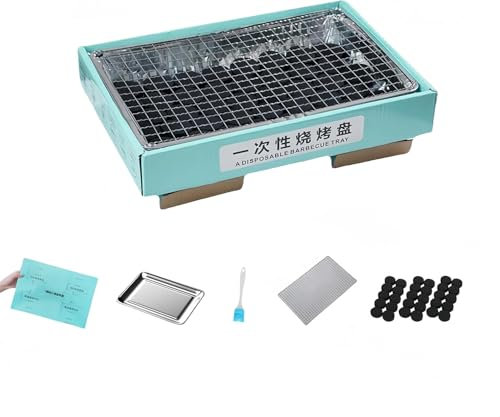 Barbecue portatile usa e getta da 31,8 cm, con 30 griglie cromate, per uso interno/esterno/campeggio/spiaggia
