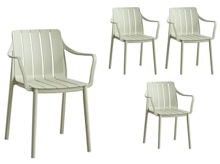 LC Garden »Vina« Stapelstuhl 55x58x80cm Gartenstuhl Terassenstuhl Bistrostuhl Kunststoffstuhl (Grün, 4er Set)