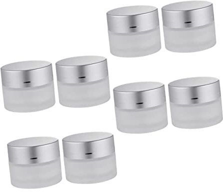 VICASKY 8pièces Mini Pots De Crème Vides Lot De Bocaux Ronds Verre Pour Pots De Cosmétiques Récipients Échantillons Avec Couvercles Hermétiques