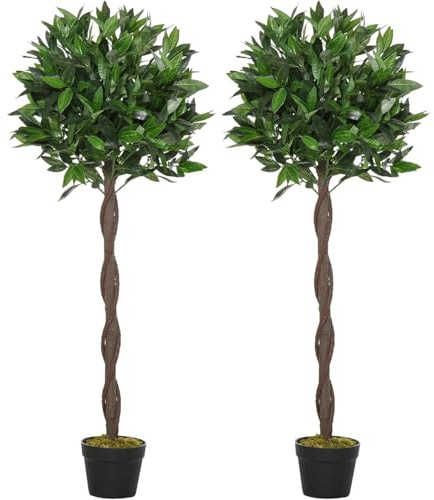 CAPRICAN Artificial Bay Laurel Tree – Realistic Faux Plant in Pot for Indoor & Outdoor Use – Decorative Potted Tree for Home, Office, Garden, Patio – UV Resistant, Maintenance-Free Greenery (2)