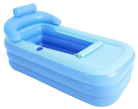 Baignoire gonflable en PVC pour adultes, baignoire spa portable pliable avec oreiller et dossier, baignoire à gonflage rapide pour adultes et enfants, piscine spa multifonction pour une utilisation en