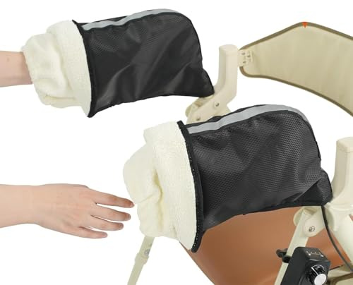 Guantes para Andador | Impermeable Antiviento Calentador de Manos,Guantes De Bici De Montaña Forrados De Terciopelo Con Tiras Reflectantes,Para Mujeres, Hombres, Bicicleta, Ayuda De Movilidad