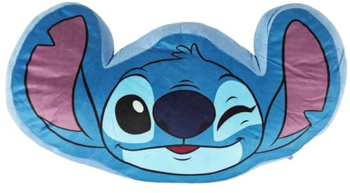Disney Lilo & Stitch Stitch 3D Velours Mini-Kissen 40x20x5 cm – Dekokissen Cushion aus Polyester, weiches Zierkissen fürs Kinderzimmer, Sofa & Bett