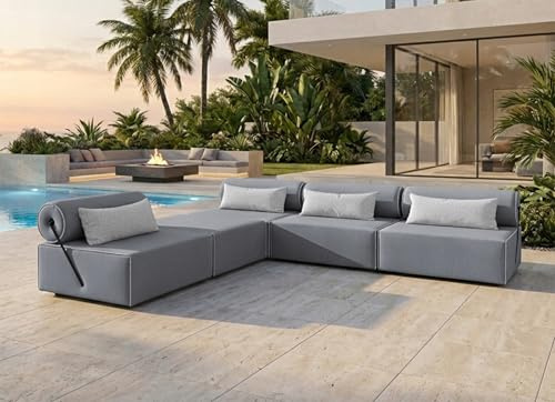TRADA Gartensofa Bali L, Balkon & Terrasse, Grau