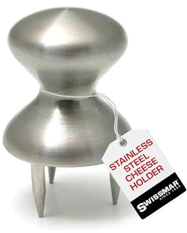 Swissmar SK3624SS Cheese Holder, Round Cheese Fork, Holds Cheese for Easy Slicing/Cutting, Stainless Steel, 5.5cm x 3.3cm