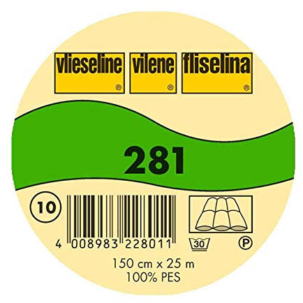 Vilene Sew-in Volume Fleece 281 white-coloured; width 58.50 inch/150cm, price per meter