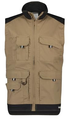 DASSY® Faro Zweifarbige Sommerweste - Größe 2XL - KHAKI/SCHWARZ