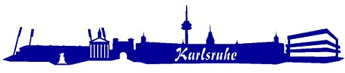 Samunshi® Autoaufkleber Karlsruhe Aufkleber Skyline 25 x 4,4cm brillantblau