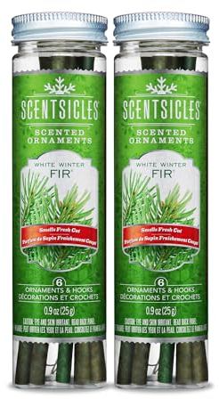 Scentsicles 2er Set Duftstäbchen für deinen Weihnachtsbaum - White Winter Fir - 2 Tuben mit je 6 Duftstäbchen mit bis zu 30 Tage Duftdauer - Scented Ornament Fragrance Sticks
