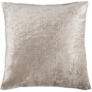 Homescapes Pannesamt-Kissenbezug in Champagner, glamouröse Samt-Kissenhülle 60 x 60 cm, quadratischer Dekokissenbezug für Zierkissen mit verdecktem Reißverschluss
