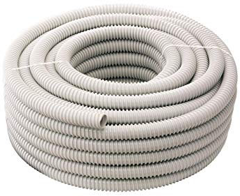 10 MT GUAINA SPIRALATA FLESSIBILE 32 MM PVC GRIGIA TUBO IMPIANTI ELETTRICI