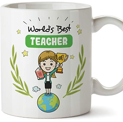 MUGFFINS Teacher. Original Mug Cup World'S Best Teacher - 11 oz Ceramic