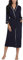 Vlazom Womens Dressing Gown Soft Kimono Robe V-Neck Long Knit Bathrobe Nightwear Sleepwear for All Seasons, Navy, XL