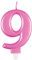 Dazzling Metallic Pink Number 9 Birthday Candle - Perfect Cake Topper for Unforgettable Milestones - 1 Pc