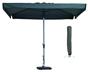 PARASOL Sonnenschirm Rechteck grau 300 x 200 cm Madison Delos mit Hülle