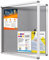 MAKELLO Schaukasten AbschließBar 6xA4 aus Alu Infokasten Plakatschaukasten Innen mit Schloss und 2 passenden FilzrüCkwand Infotafel 67x 72cm Grau