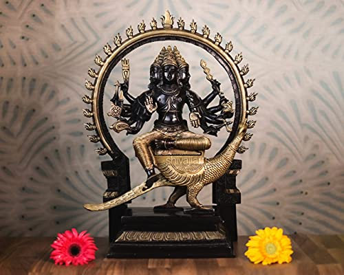 Shivajiarts Murugan-Statue | 44 cm große Messing-Statue | Kandhan-Idol | Kumaran | Saravanan | Gott des Krieges N Victory | Sohn von Shiva N Parvati |