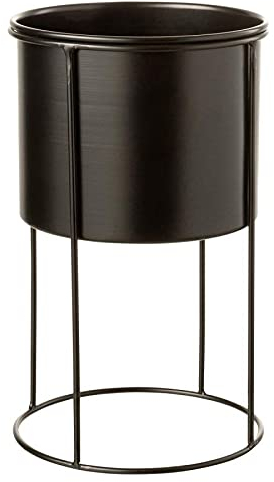 Paris Prix Cache-Pot sur Pied Design Métal 33cm Noir