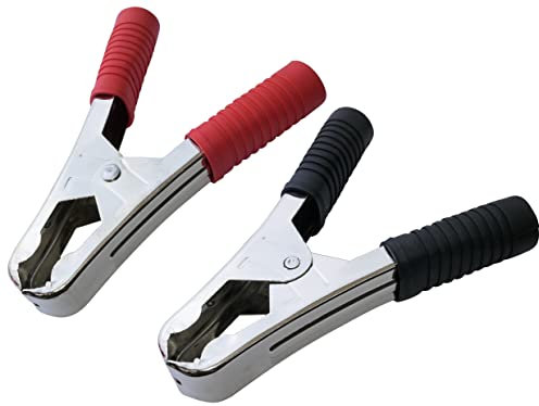 AERZETIX - C52765 - Set di 10 pinze a coccodrillo elettriche - lunghezza 110mm - apertura ganascia 32mm - 5 rosso e 5 nero