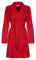 malito – Damen Trenchcoat einfarbig mit Gürtel & Taschen – klassischer Mantel für Herbst & Winter – schicker Übergangsmantel 15142 (Rot | Größe L)